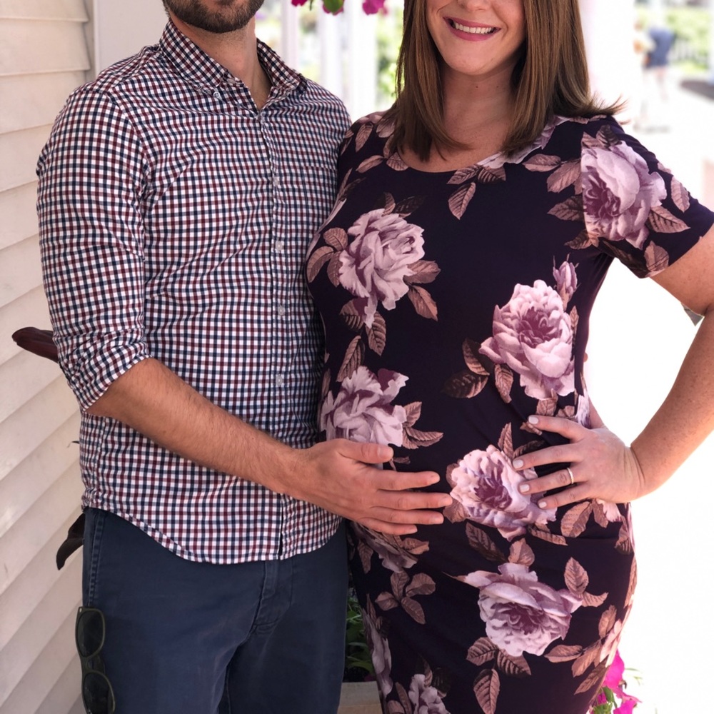 Pinkblush fitted ruched Maternity dress